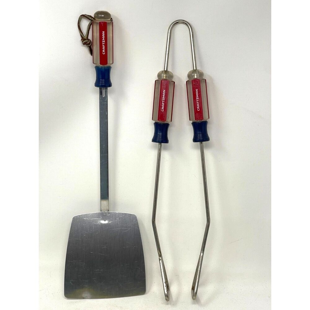 Vintage CRAFTSMAN Tools 2 Pc. Stainless Steel Barbecue BBQ Grill Accessory Set